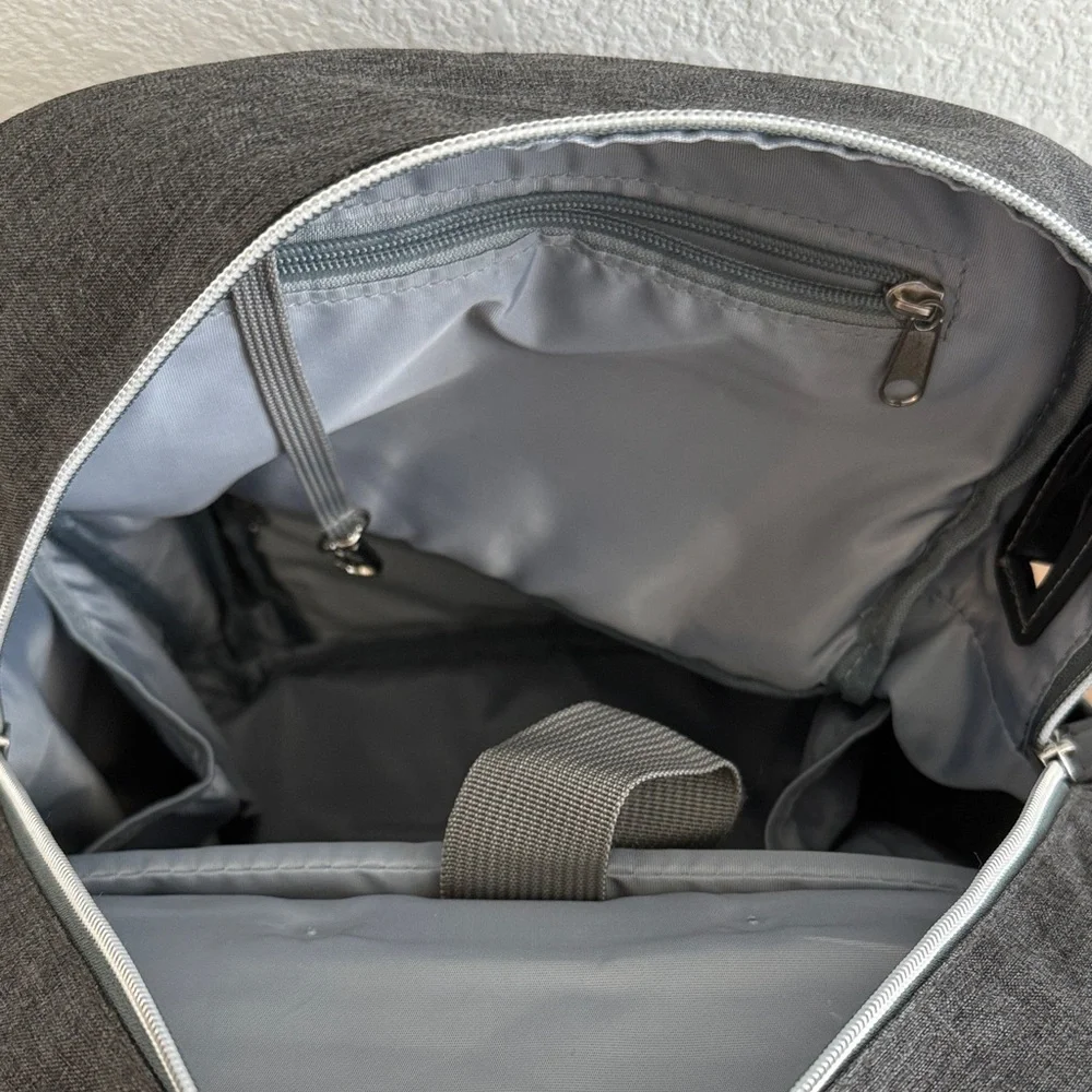NWOT Dark Gray Canvas Baby Backpack - Upsimples